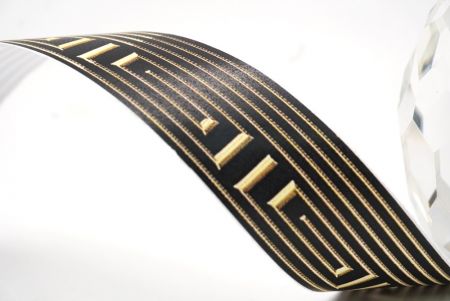 Goldenes Labyrinth Geometrisches Jacquardband_AI-KN